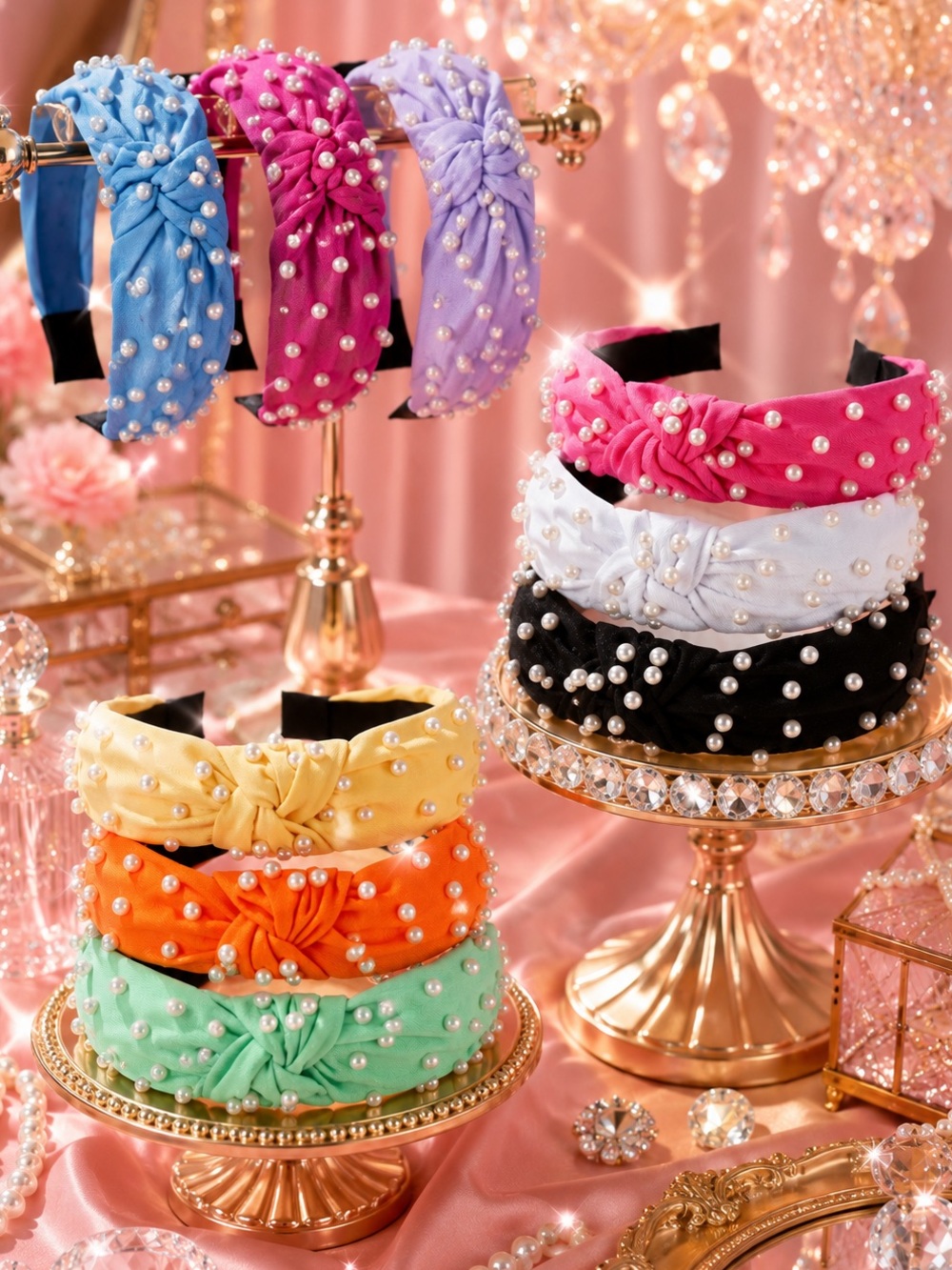*Buy Now* Pearl-Embellished Knotted Headband (Choice of 1) - Picture 1 of 4